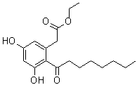 结构式 CAS# 321661-62-5, 3,5-二羟基-2-(1-氧代辛基)苯乙酸乙酯