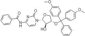 结构式 CAS# 325683-91-8, N-[1-[(2R,3R,4S)-4-[双(4-甲氧基苯基)苯基甲氧基]四氢-3-羟基-2-呋喃基]-1,2-二氢-2-氧代-4-嘧啶基]-苯甲酰胺