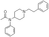 structure of CAS# 3258-84-2, Acetylfentanyl;N-Phenyl-N-[1-(2-phenylethyl)-4-piperidinyl]-acetamide