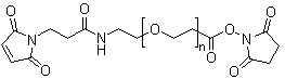 结构式 CAS# 326003-46-7, alpha-[2-[[3-(2,5-二氢-2,5-二氧代-1H-吡咯-1-基)-1-氧代丙基]氨基]乙基]-omega-[3-[(2,5-二氧代-1-吡咯烷基)氧基]-3-氧代丙氧基]聚氧乙烯