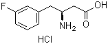 structure of CAS# 331763-64-5, (S)-3-Amino-4-(3-fluorophenyl)butyric acid hydrochloride;(betaS)-beta-Amino-3-fluorobenzenebutanoic acid hydrochloride