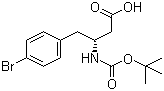 structure of CAS# 331763-75-8, Boc-(R)-3-Amino-4-(4-bromophenyl)butyric acid;(betaR)-4-Bromo-beta-[[(tert-butoxy)carbonyl]amino]benzenebutanoic acid