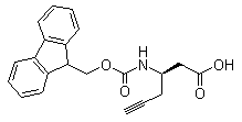 structure of CAS# 332064-94-5, (3R)-3-[[(9H-Fluoren-9-ylmethoxy)carbonyl]amino]-5-hexynoic acid