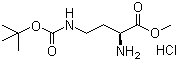 structure of CAS# 3350-15-0, N'-Boc-L-2,4-diaminobutyric acid methyl ester hydrochloride;H-Dab(Boc)-OMe hydrochloride