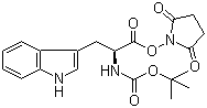 结构式 CAS# 3392-11-8, Boc-L-色氨酸羟基琥珀酰亚胺酯; 叔丁氧羰基-L-色氨酸羟基琥珀酰亚胺酯