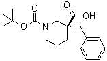 structure of CAS# 339539-81-0, (R)-3-Benzyl-1-(tert-butoxycarbonyl)piperidine-3-carboxylic acid;(3R)-3-(Phenylmethyl)-1,3-piperidinedicarboxylic acid 1-(1,1-dimethylethyl) ester