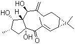 structure of CAS# 34420-19-4, Lathyrol;(1aR,2E,4aR,6S,7S,7aR,8R,11aS)-1,1a,4a,5,6,7,7a,8,9,10,11,11a-Dodecahydro-4a,7,8-trihydroxy-1,1,3,6-tetramethyl-9-methylene-4H-cyclopenta[a]cyclopropa[f]cycloundecen-4-one
