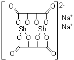 structure of CAS# 34521-09-0, Sodium antimony tartrate;Antimonyl sodium tartrate; Disodium bis(R,R-tartrato)diantimonate(2-); Emeto Na; Emetosodium; Sodium antimony tartrate; Sodium antimonyl tartrate; Stibnal; Stibuna