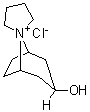 structure of CAS# 3464-71-9, Trospium impurity C;(1alpha,3beta,5alpha)-3-Hydroxyspiro[8-azoniabicyclo[3.2.1]octane-8,1'-pyrrolidinium] chloride (1:1); 3alpha-Hydroxynortropane-8-spiro-1'-pyrrolidinium chloride