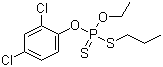结构式 CAS# 34643-46-4, 丙硫磷; 二硫代磷酸-O-(2,4-二氯苯基)-O-乙基-S-丙酯