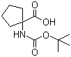 结构式 CAS# 35264-09-6, Boc-1-氨基环戊烷羧酸; N-叔丁氧羰基-1-氨基环戊烷羧酸