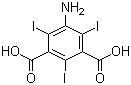 结构式 CAS# 35453-19-1, 5-氨基-2,4,6-三碘间苯二甲酸; 5-氨基-2,4,6-三碘异酞酸
