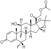 结构式 CAS# 356-12-7, 醋酸氟轻松; 醋酸肤轻松