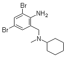 结构式 CAS# 3572-43-8, 溴己新; 2-氨基-3,5-二溴-N-环己基-N-甲基苄胺