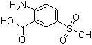 structure of CAS# 3577-63-7, 5-Sulfoanthranilic acid;2-Amino-5-sulfobenzoic acid; 4-Amino-3-carboxybenzenesulfonic acid; 4-Sulfo-2-carboxyaniline