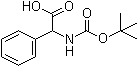 结构式 CAS# 3601-66-9, N-叔丁氧羰基-DL-苯基甘氨酸