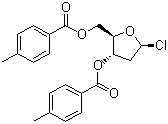 结构式 CAS# 3601-89-6, 1-氯-3,5-二-O-对甲苯甲酰基-2-脱氧-D-呋喃核糖