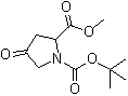 结构式 CAS# 362706-26-1, 4-氧代-1,2-吡咯烷二甲酸 1-叔丁基 2-甲基酯