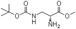 结构式 CAS# 363191-25-7, D-3-N-Boc-2,3-二氨基丙酸甲酯; 3-叔丁氧羰基氨基-D-丙氨酸甲酯