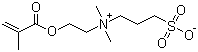 结构式 CAS# 3637-26-1, 3-[N,N-二甲基-[2-(2-甲基丙-2-烯酰氧基)乙基]铵]丙烷-1-磺酸内盐; 甲基丙烯酰乙基磺基甜菜碱
