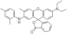 structure of CAS# 36431-22-8, 2-(2,4-Dimethylphenylamino)-3-methyl-6-diethylaminofluoran;6'-Diethylamino-2'-[(2,4-dimethylphenyl)amino]-3'-methylspiro[2-benzofuran-3,9'-xanthene]-1-one
