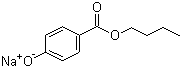结构式 CAS# 36457-20-2, 尼泊金丁酯钠盐; 对羟基苯甲酸丁酯钠盐