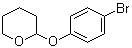 structure of CAS# 36603-49-3, 2-(4-Bromophenoxy)tetrahydropyran;4-Bromophenyl THP ether; p-(2-Tetrahydropyranyloxy)phenyl bromide; p-(Tetrahydropyranyloxy)phenyl bromide; p-Bromotetrahydro-2-(pyranyloxy)benzene