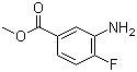 structure of CAS# 369-26-6, Methyl 3-amino-4-fluorobenzoate;Methyl 3-amino-4-fluorobenzenecarboxylate