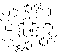 结构式 CAS# 36951-72-1, 5,10,15,20-四(N-甲基-4-吡啶鎓)卟吩对甲苯磺酸盐