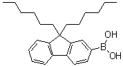 结构式 CAS# 371193-08-7, 9,9-二己基-9H-芴-2-硼酸
