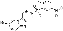 structure of CAS# 372196-67-3, PIK 75;2-Methyl-5-nitro-1-benzenesulfonic acid 2-[(6-bromoimidazo[1,2-a]pyridin-3-yl)methylene]-1-methylhydrazide