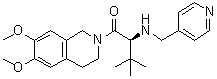 结构式 CAS# 372523-75-6, (2S)-2-(4-吡啶甲基氨基)-1-(6,7-二甲氧基-1,2,3,4-四氢异喹啉-2-基)-3,3-二甲基丁烷-1-酮