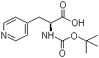 结构式 CAS# 37535-57-2, Boc-3-(4-吡啶基)-L-丙氨酸; N-叔丁氧羰基-3-(4-吡啶基)-L-丙氨酸