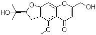 structure of CAS# 37921-38-3, Cimifugin;(2S)-7-(Hydroxymethyl)-2-(2-hydroxypropan-2-yl)-4-methoxy-2,3-dihydrofuro[3,2-g]chromen-5-one