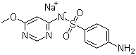 structure of CAS# 38006-08-5, Sulfamonomethoxine sodium;Sodium (4-aminophenyl)sulfonyl-(6-methoxypyrimidin-4-yl)azanide