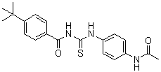 structure of CAS# 380315-80-0, Tenovin 1;N-[[[4-(Acetylamino)phenyl]amino]thioxomethyl]-4-(1,1-dimethylethyl)benzamide