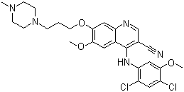 structure of CAS# 380843-75-4, Bosutinib;4-[(2,4-Dichloro-5-methoxyphenyl)amino]-6-methoxy-7-[3-(4-methyl-1-piperazinyl)propoxy]-3-quinolinecarbonitrile
