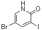 结构式 CAS# 381233-75-6, 5-溴-3-碘-2(1H)-吡啶酮