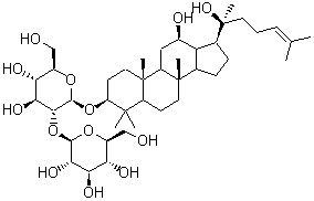 structure of CAS# 38243-03-7, Ginsenoside Rg3;beta-D-Glucopyranoside,(3beta,12beta)-12,20-dihydroxydammar-24-en-3-yl 2-O-beta-D-glucopyranosyl; 20(R)-Propanaxadiol
