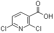 structure of CAS# 38496-18-3, 2,6-Dichloronicotinic acid;2,6-Dichloropyridine-3-carboxylic acid