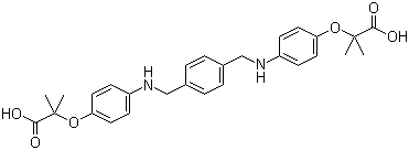 2,2'-[1,4-苯基双(甲基氨基-4,1-苯氧基)]双[2-甲基丙酸]分子结构 (CAS 385437-91-2)