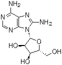 结构式 CAS# 3868-33-5, 8-氨基腺苷; 8-氨基腺嘌呤核苷