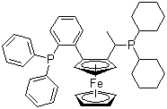 结构式 CAS# 388079-60-5, (1R)-1-[(1R)-1-(二环己基膦)乙基]-2-[2-(二苯基膦)苯基]二茂铁