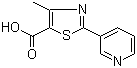 4-Methyl-2-(3-pyridinyl)-1,3-thiazole-5-carboxylic acid molecular structure (CAS 39091-01-5)