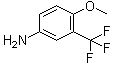 structure of CAS# 393-15-7, 5-Amino-2-methoxybenzotrifluoride;4-Methoxy-3-(trifluoromethyl)aniline; 4-Methoxy-3-trifluoromethylbenzenamine; 4-Methoxy-3-trifluoromethylphenylamine; 4-Methoxy-5-trifluoromethylanilin