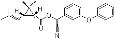 structure of CAS# 39515-40-7, Cyphenothrin;alpha-Cyano-3-phenoxybenzyl 2,2-dimethyl-3-(2-methylprop-1-enyl)cyclopropanecarboxylate