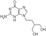 结构式 CAS# 39809-25-1, 喷昔洛韦; 9-[4-羟基-3-(羟甲基)-丁基]-鸟嘌呤