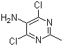 structure of CAS# 39906-04-2, 5-Amino-4,6-dichloro-2-methylpyrimidine;2-Methyl-4,6-dichloro-5-aminopyrimidine