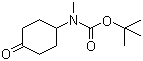 structure of CAS# 400899-84-5, 4-(N-Boc-N-methylamino)cyclohexanone;Methyl (4-oxocyclohexyl)carbamic acid tert-butyl ester
