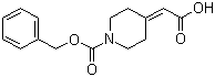 structure of CAS# 40113-03-9, 1-Cbz-Piperidin-4-ylidene-acetic acid;4-Carboxymethylene-piperidine-1-carboxylic acid benzyl ester